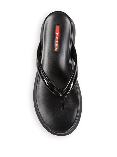 prada womens flip flops|prada flat sandals black.